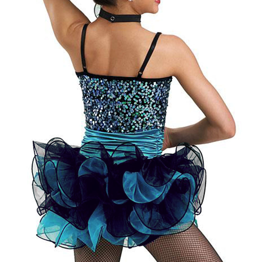 Two Tone Sequin Blue Dance Skirt
