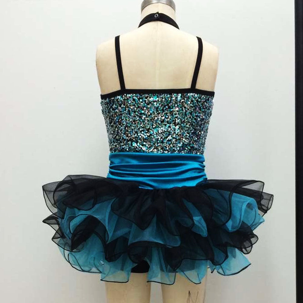 Two Tone Sequin Blue Dance Skirt