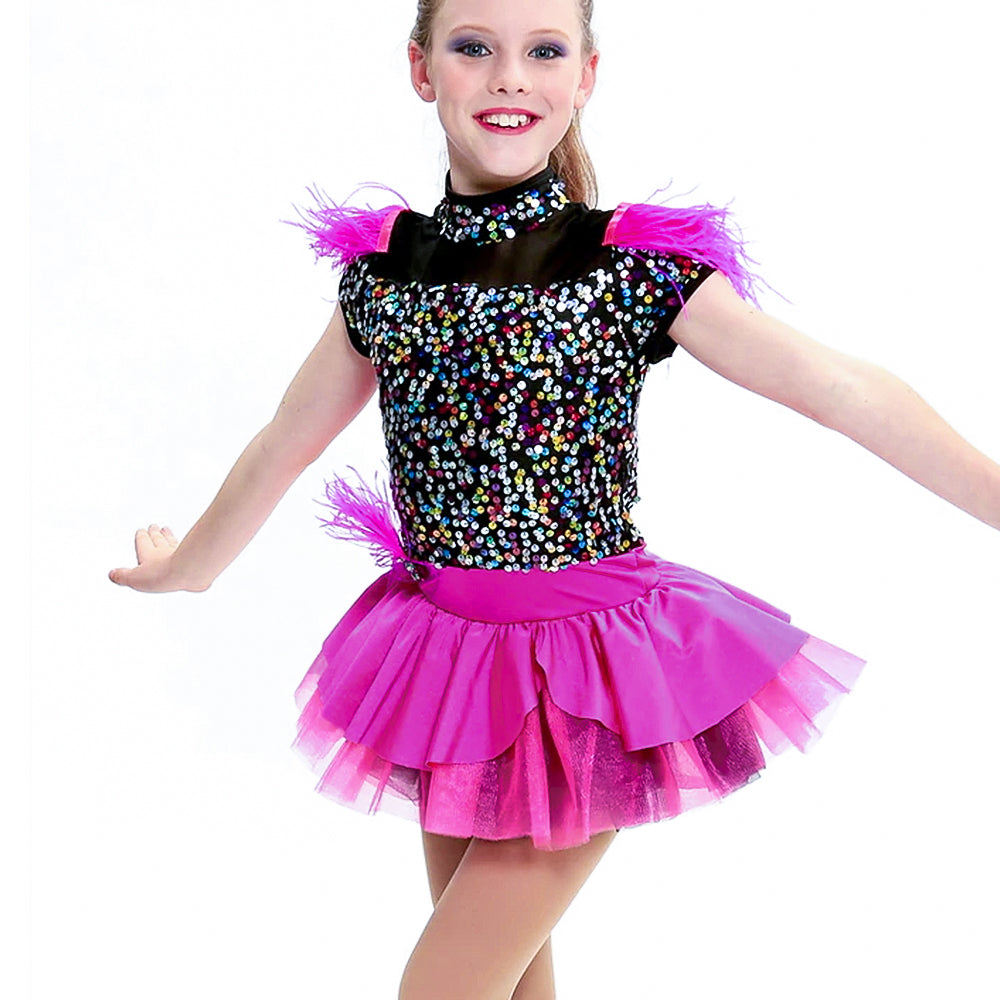 Gorgeous sequin feather performance Dress