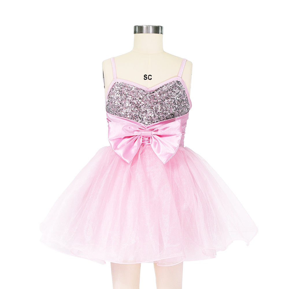 Pink Bow Tutu Ballet Dress Gril Kid Silver Sequin Princess Dress Flower  Dance Competition Performance Stage Dance Costume – MiDee Dance Costume