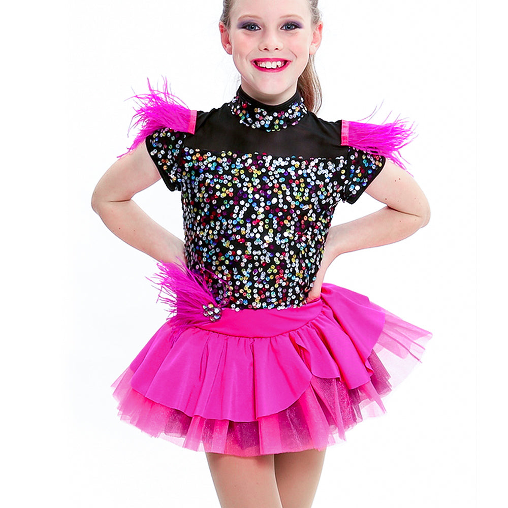 Gorgeous sequin feather performance Dress