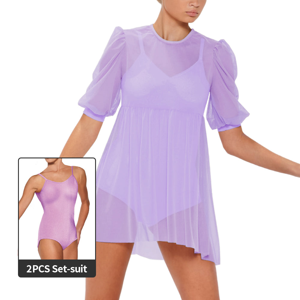 Babydoll Mesh Dress 2 Piece Outfits (Adult)