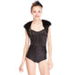 Black Swan Sequins Leotard with Fur Jacket Outfits