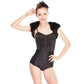 Black Swan Sequins Leotard with Fur Jacket Outfits