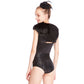 Black Swan Sequins Leotard with Fur Jacket Outfits