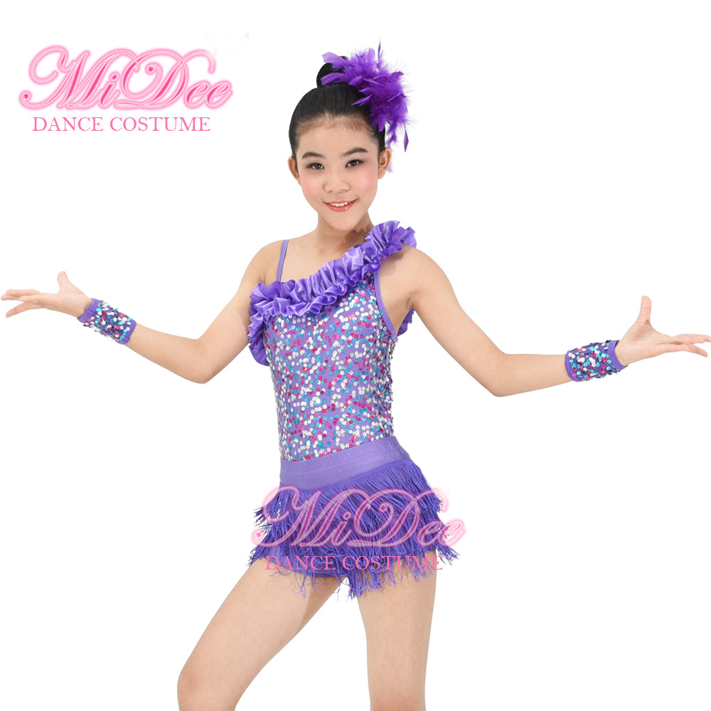 Colorful Sequin Tassels Latin Dance Dress
