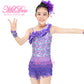 Colorful Sequin Tassels Latin Dance Dress
