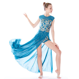 gold lyrical dress ADULT SMALL/MEDIUM mocha lyrical/contemporary ready-to-ship dance costume main image 0