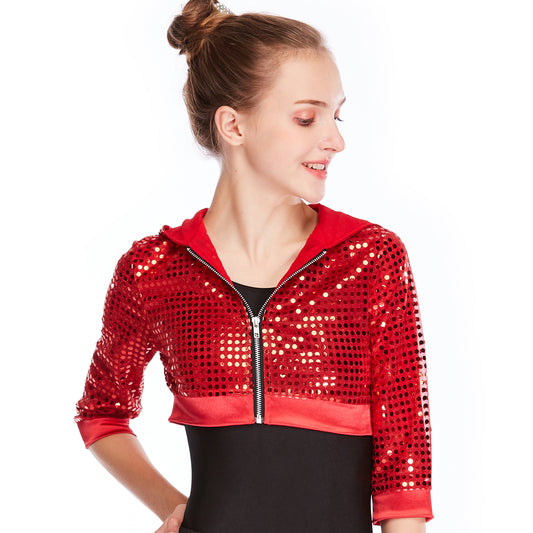 Sequins Hip Hop Street Hoodies Dance Top 5 Colors