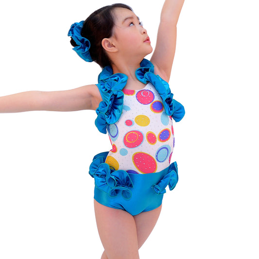 Colorful Ruffle Lovely Dance Costume for Girls