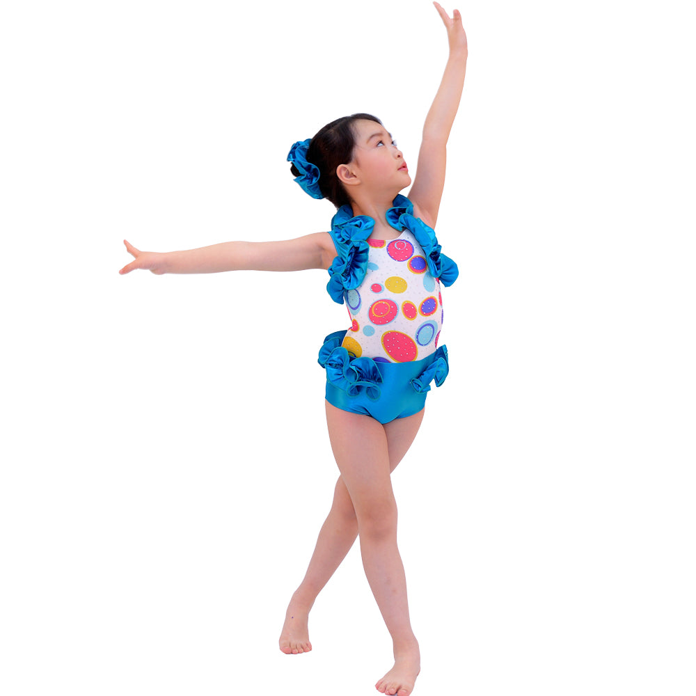 Colorful Ruffle Lovely Dance Costume for Girls