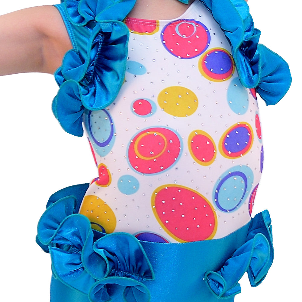 Colorful Ruffle Lovely Dance Costume for Girls