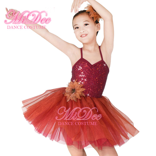 Wine Sequin Tutu Dress Children Girls