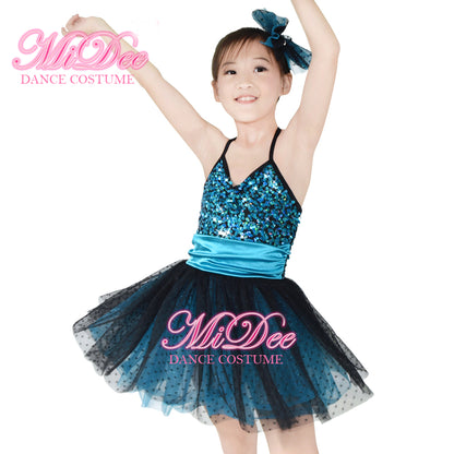 Polka Dot Over Blue Tulle Dress