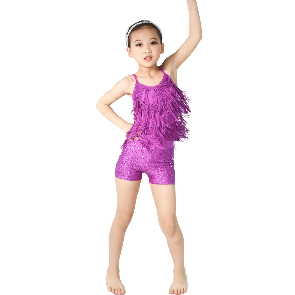 Tassels Tops Matching Sequin Short Outfits