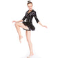 Black Leather Cool Girl Jazz 2 Pieces Outfit