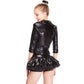 Black Leather Cool Girl Jazz 2 Pieces Outfit