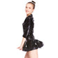 Black Leather Cool Girl Jazz 2 Pieces Outfit