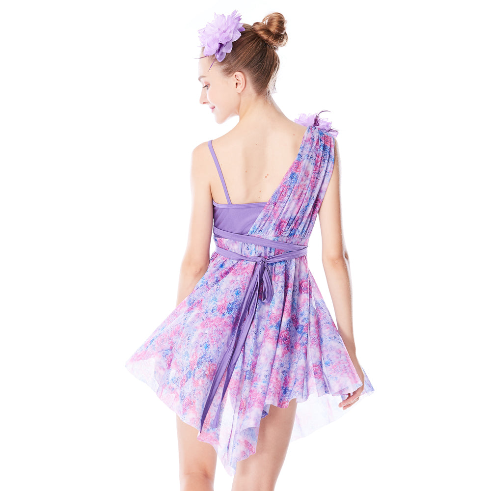 Purple Floral Lyrical Dance Dress