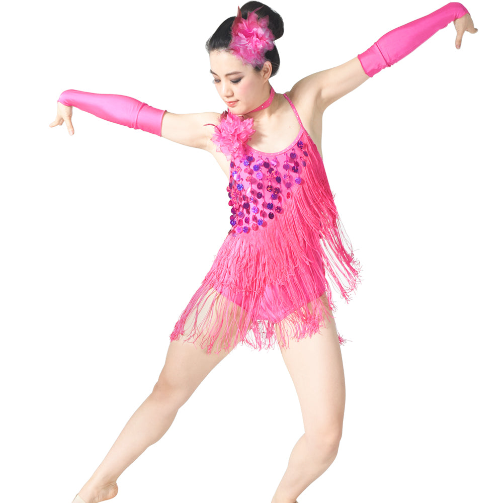 Handmade Beading Fringe Dance Dress Latin Dance Costumes
