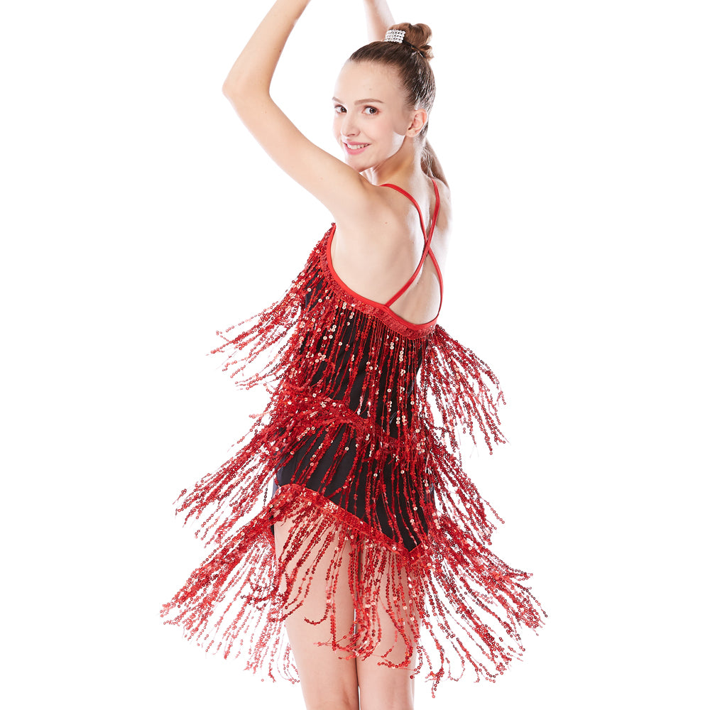 Sequin Tassels Latin Dance Dresses