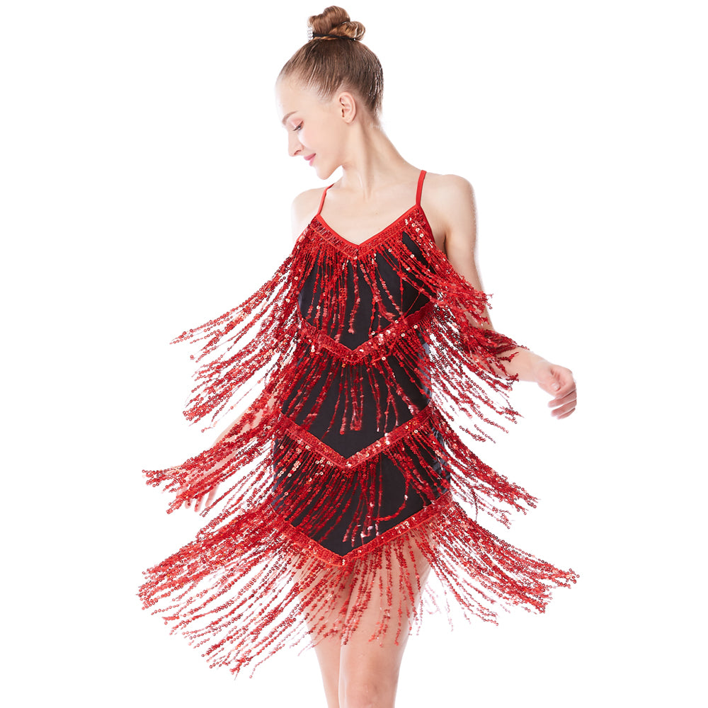 Sequin Tassels Latin Dance Dresses