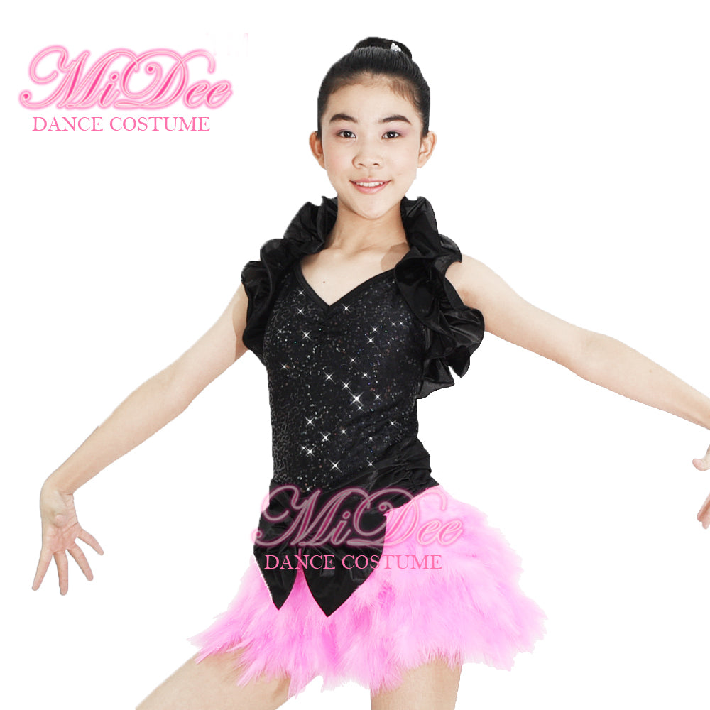 Sequin Tap Jazz Dance Feather Skirt