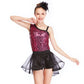 Sequin Leotards Short With Skirt 2 Pcs Outfit