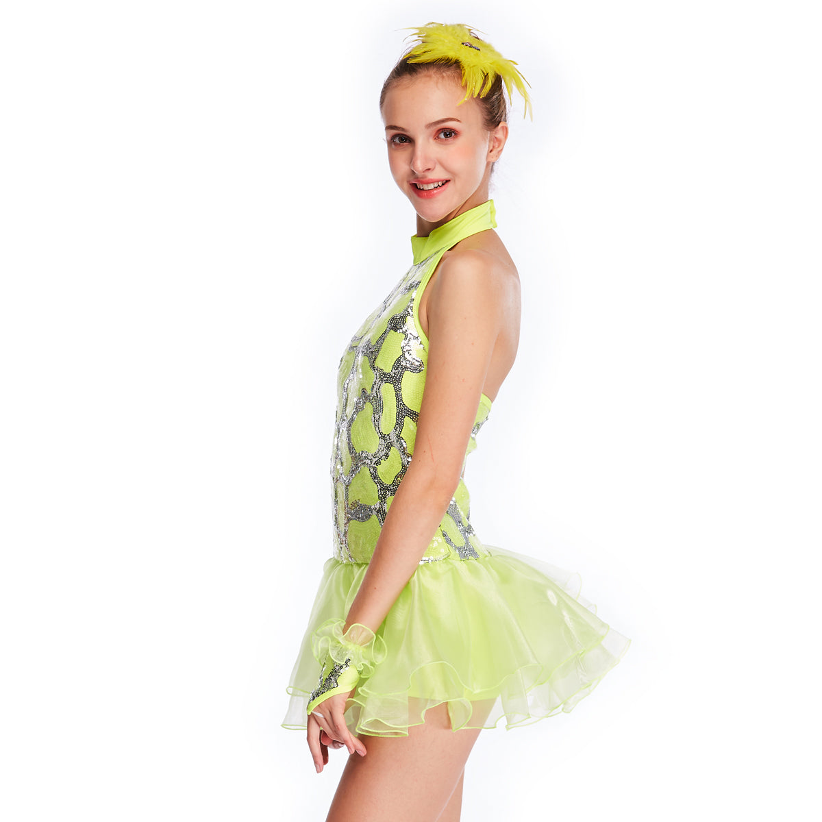Yellow Strapless A Neck Tutu Dress