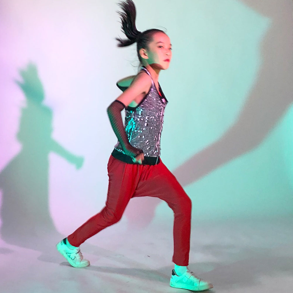 Silver Sequins Hip Hop Street Dance Outfits