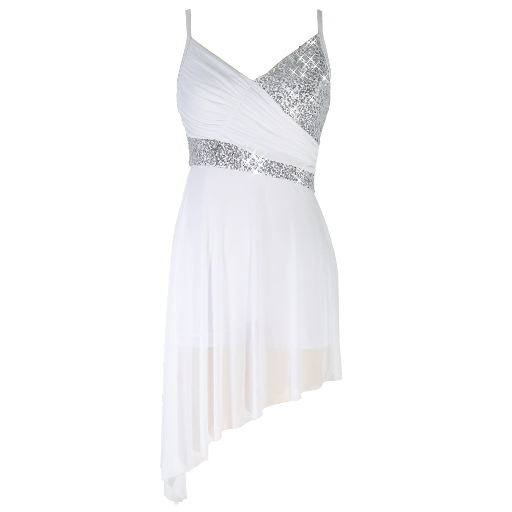 V-neck High-Low Asymmetric Lyrical Dance Dresses