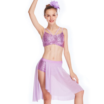 Sequin Elegant Dance 2 Piece Set Outfit