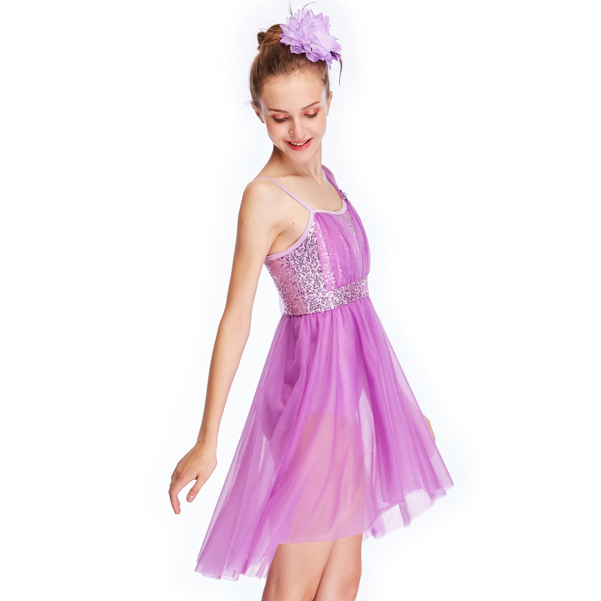 Purple Sequin Elegant Ballet Dress