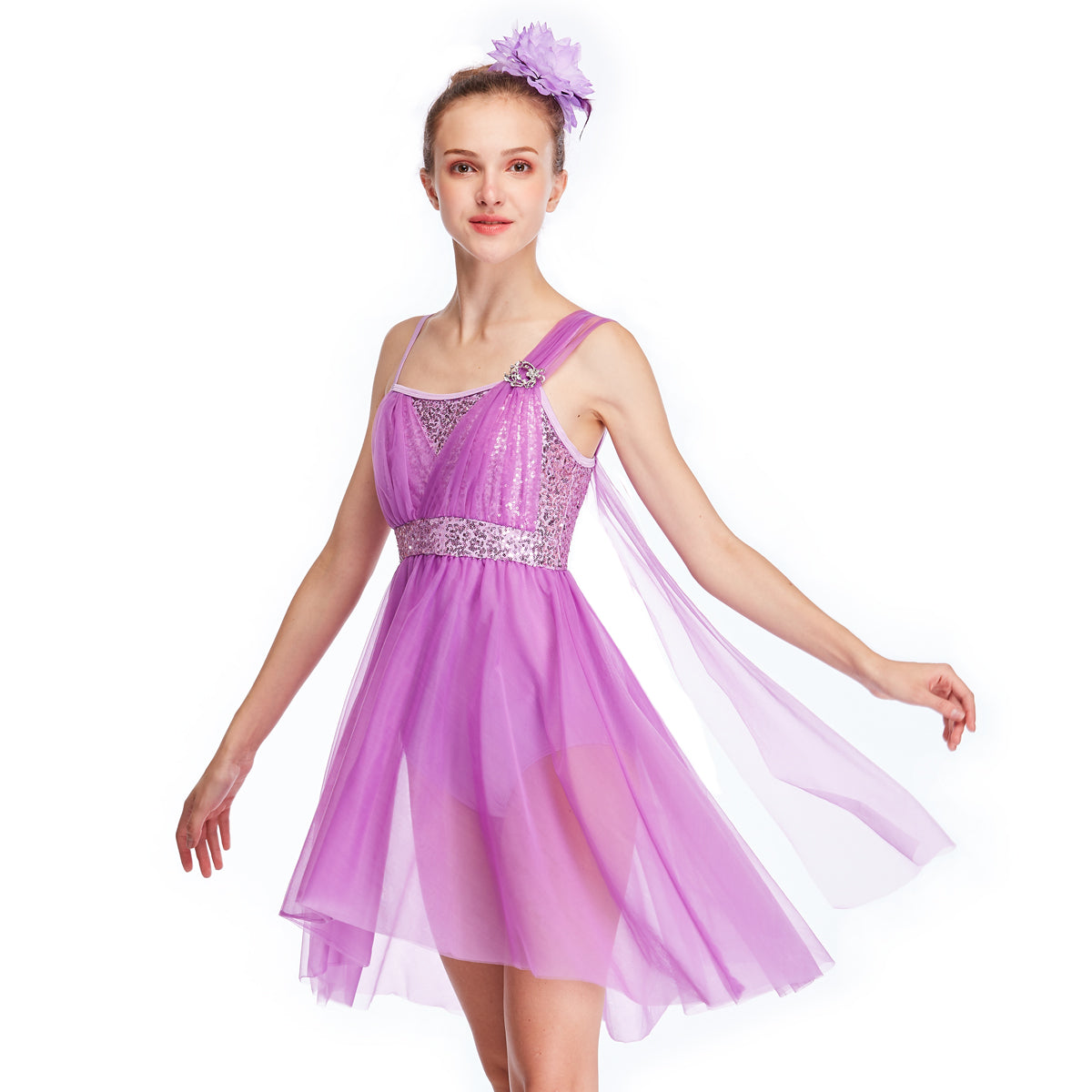 Purple Sequin Elegant Ballet Dress