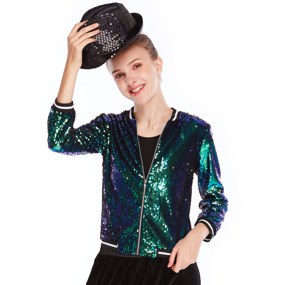 Gradient Green Jacket Coat Top
