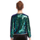 Gradient Green Jacket Coat Top