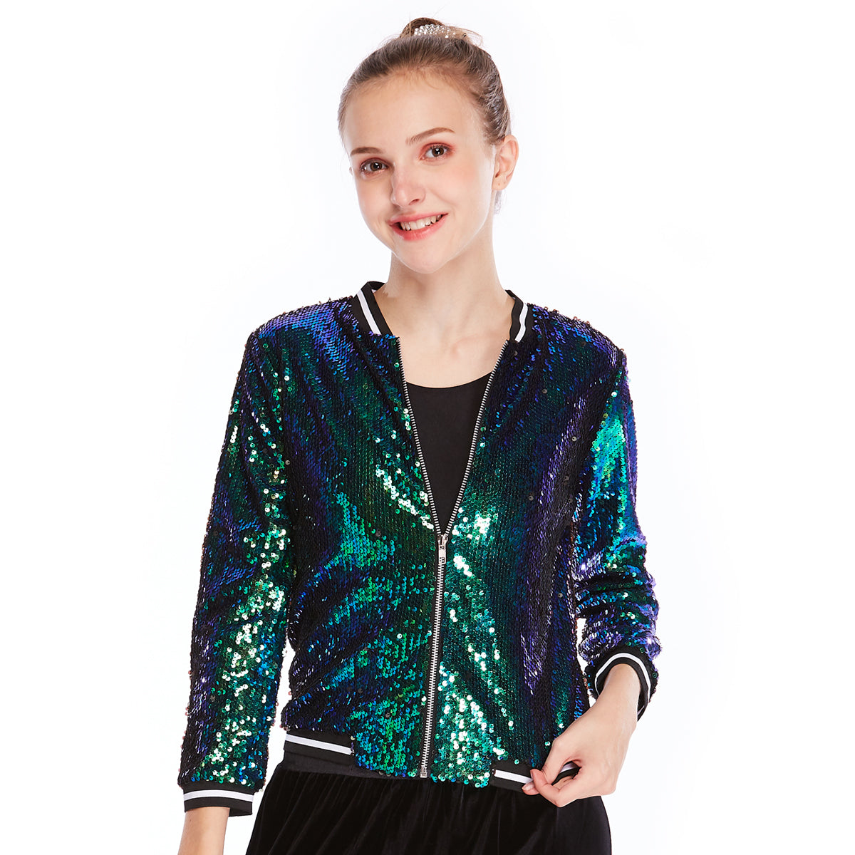 Gradient Green Jacket Coat Top
