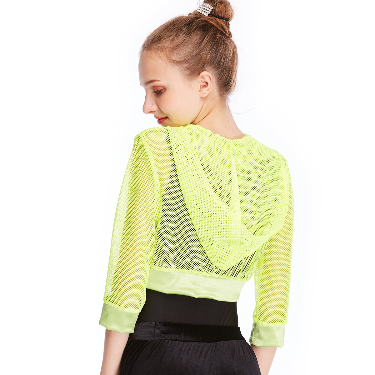 Fishnet Hip Hop Crop Coat Top