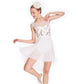 White With Gold Sequin Lyrical Dress