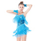 Asymmetric Sequined Tassels Dance Dress