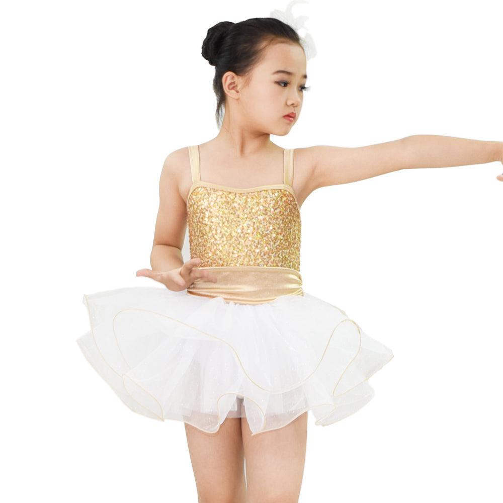 Gold Sequin Dance Tutu Dress