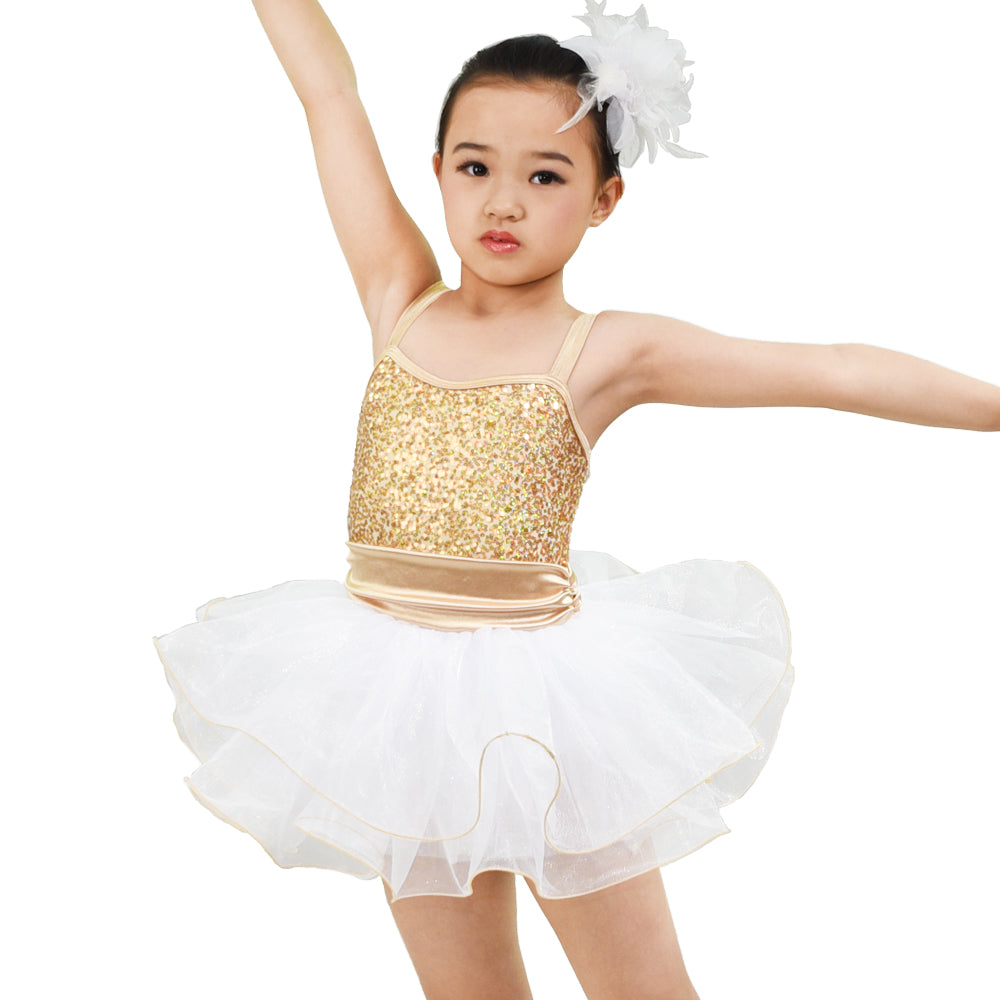 Gold Sequin Dance Tutu Dress