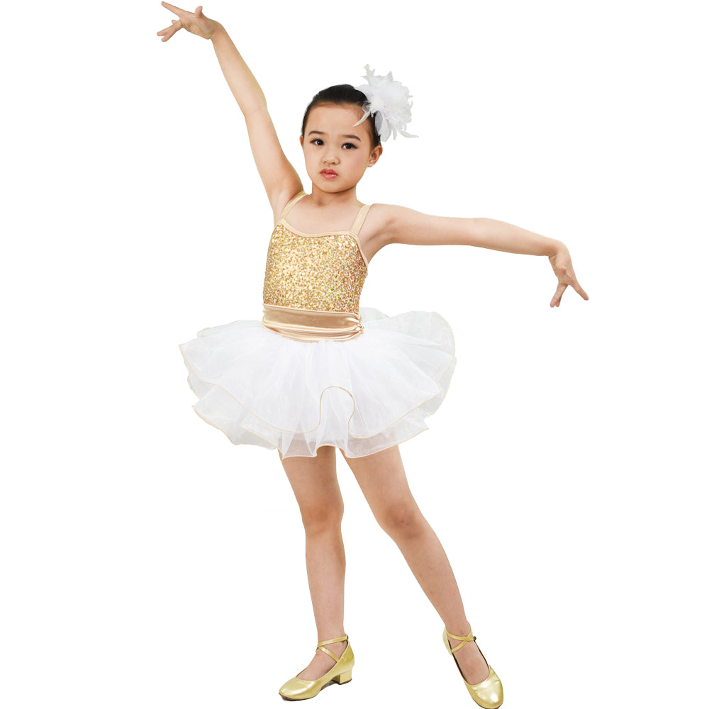 Gold Sequin Dance Tutu Dress