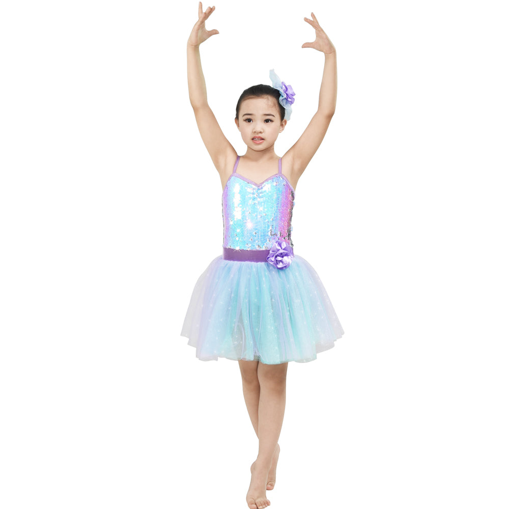 Gradient Sequin Tutu Ballet Dress