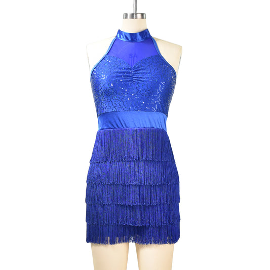 Sequin Tassesl Latin Dance Dress