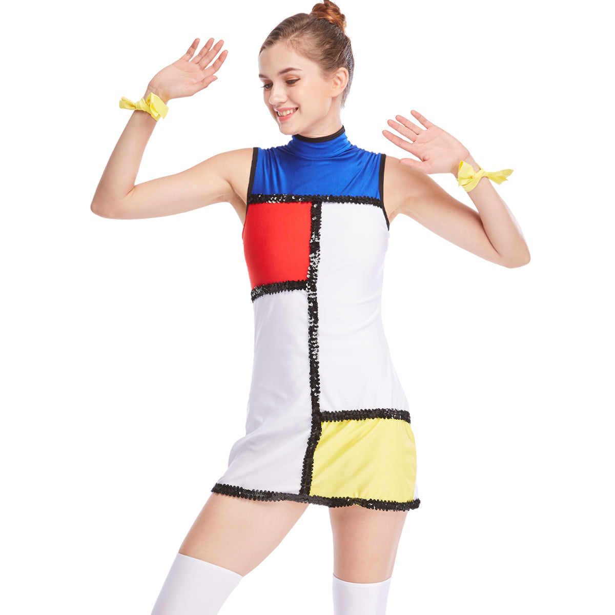 Color-block Twill Shift Dress