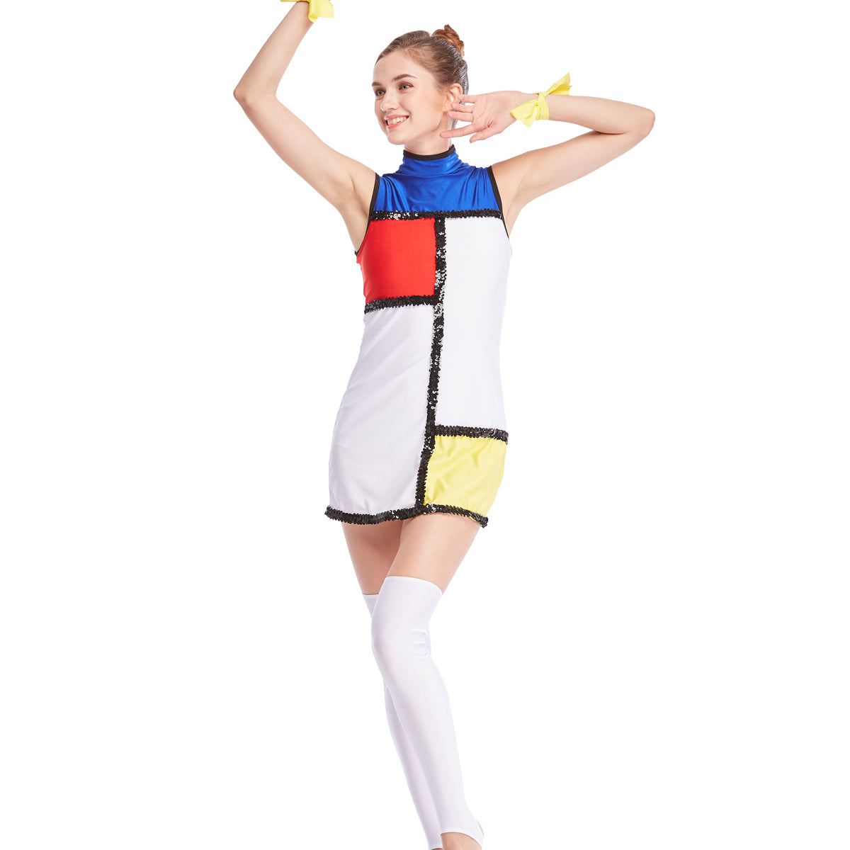 Color-block Twill Shift Dress