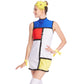 Color-block Twill Shift Dress