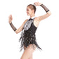 Black & White Sequins Tassel Jazz Dance Dress