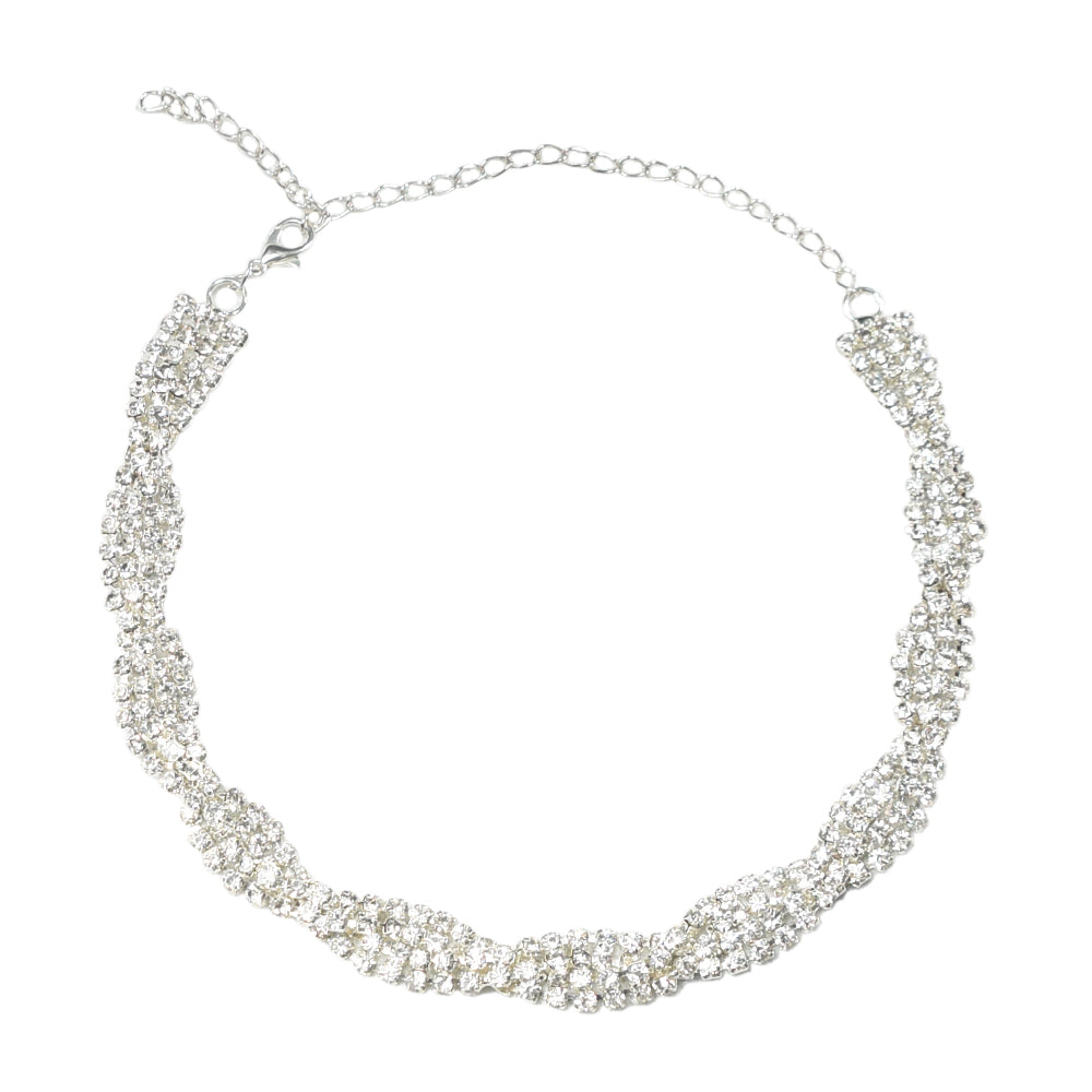 Double Rows Rhinestone Choker & Headband Set